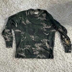 Zadig & Voltaire Upper AO Camou Cheetah Camo Crew Sweatshirt Women's Large